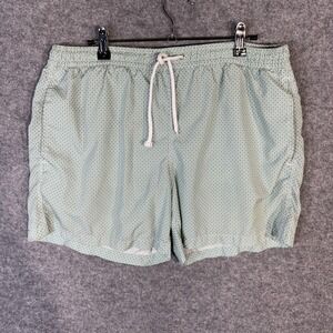 Fedeli $235 Green Blue Flower Print Slim Maderia Sustainable Swim Trunk M